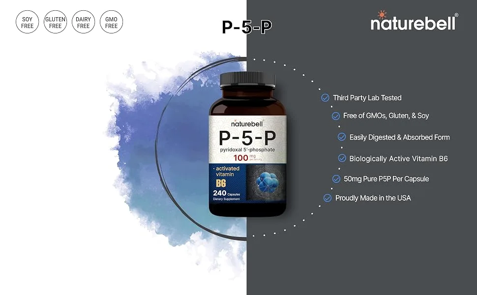 NatureBell P5P Vitamin B6 100mg - 240 Capsules - product information 2