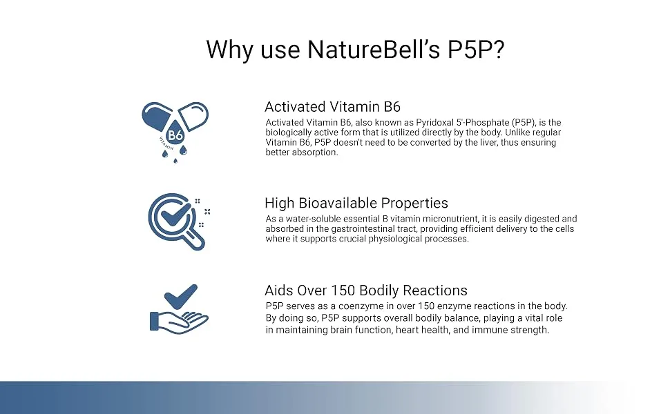 NatureBell P5P Vitamin B6 100mg - 240 Capsules - product information 3