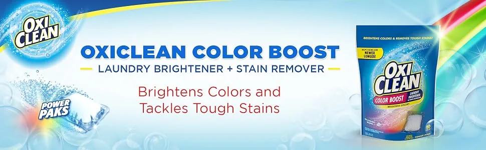 OxiClean Color Boost Color Brightener plus Stain Remover Power Paks, 26 Count 26 Count (Pack of 1) - product information 1