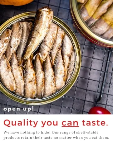 Ox & Palm Corned Beef, Original Chunky Style, 7 Ounce (Pack of 1) Original Chunky 7 oz (Pack of 1) - Can of brisling sardines with text