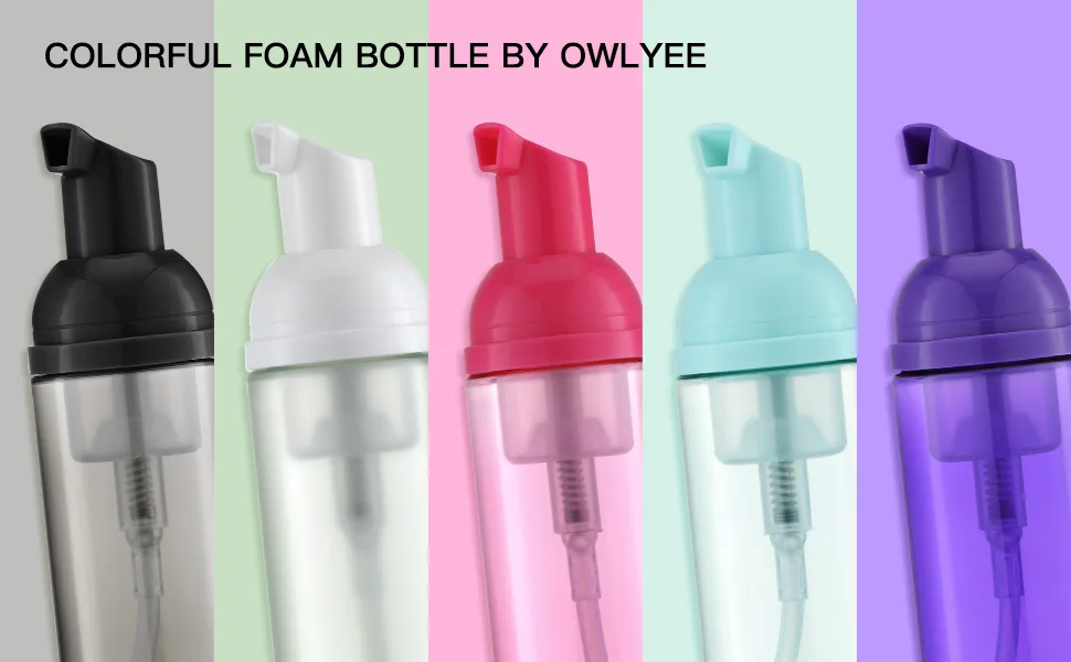 Owlyee 2oz Foam Bottle (3PCS) Empty Foaming Pump Dispenser for Hand Soap, Lash Cleanser, Shampoo to Travel (60ml, Green) 3Pcs Green - foam bottle