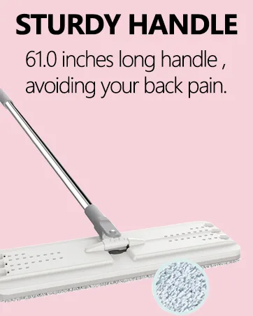 Oshang Flat Mop Head Refill 2 Pack - White and Grey - Replacement Mop Pads, Microfiber Cleaning Pads for Oshang Squeeze Flat Mop - mop handle pole