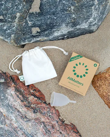 OrganiCup Menstrual Cup by AllMatters - Size A/Small - Reusable Period Cup - Pad and Tampon Alternative - Light to Heavy Flow - Not Offered in California - Organicup