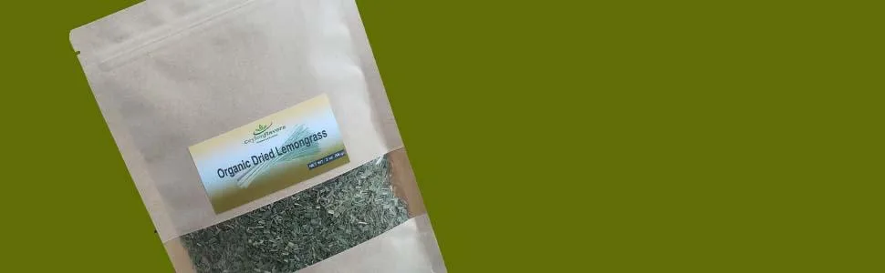 Organic premium grade dried lemon grass cut, harvested from a organic farm in Sri Lanka 2 oz/56g - Lemon grass