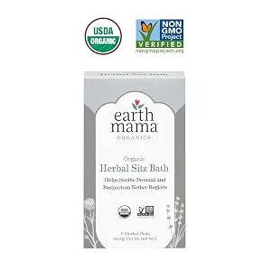 Organic Herbal Sitz Bath by Earth Mama | Soothing Perineal Soak for Pregnancy and Postpartum Care, 6-Count 6 Count (Pack of 1) - Formerly known as Postpartum Bath Herbs