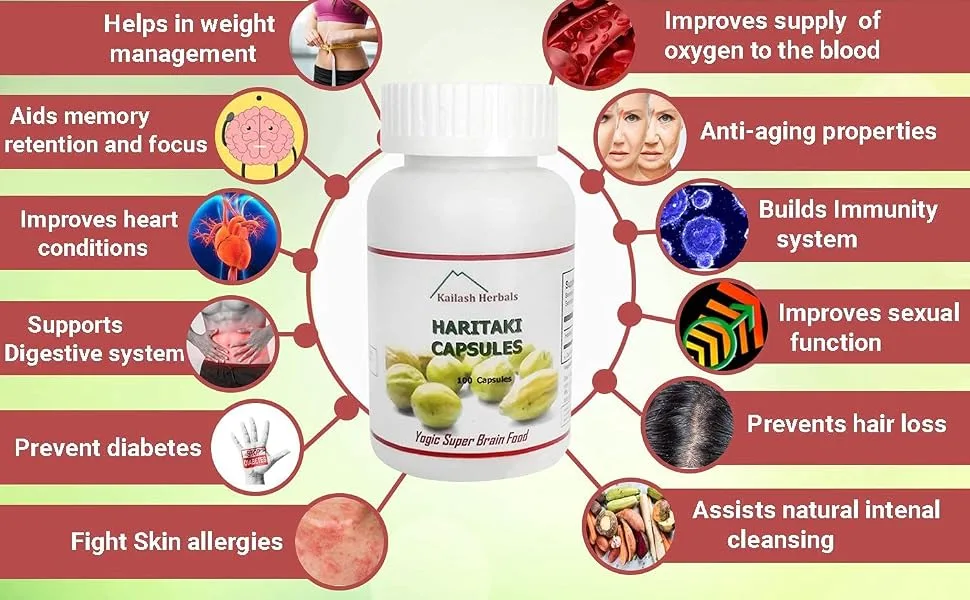 Organic Haritaki Powder - Kailash Herbals - USDA Certified Organic, 1/2 Pound - Terminalia chebula - Detoxification & Rejuvenation for Vata* - Haritaki benefits and uses