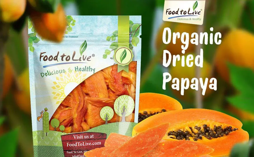 Organic Dried Papaya Spears, 16 Pounds - Kosher, Unsulfured, Unsweetened, Vegan, Bulk - product information 4