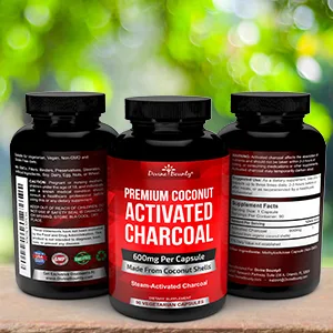 Organic Activated Charcoal Capsules - 600mg Coconut Charcoal Pills - 90 Veggie Caps 1 - Divine Bounty Activated Charcoal
