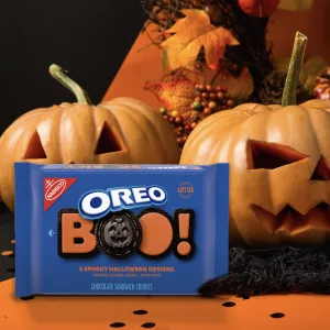 OREO Orange Creme Chocolate Sandwich Halloween Cookies, 5 Halloween Cookie Designs, 1 - 1.25 lb Pack - image