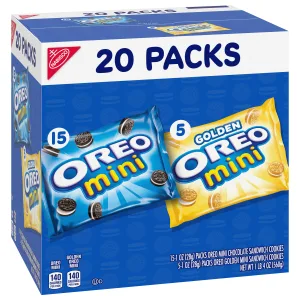 OREO Mini Mix Sandwich Cookies Variety Pack, 20 Snack Packs - image
