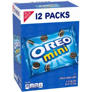 OREO Mini Chocolate Sandwich Cookies, 48 Snack Packs (4 Boxes) - image