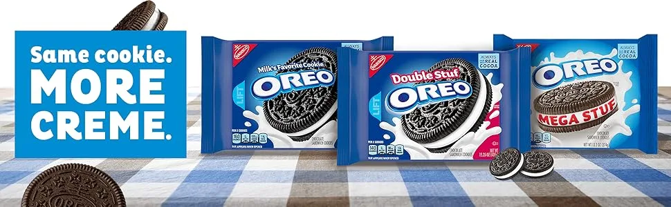 Oreo Mega Stuf Chocolate Sandwich Cookies, 13.2 Ounce - Dunkable, snacking, sweet, grab-and-go, indulgence, iconic, Joe-Joes, Joe Joes, kids, lunch, office,