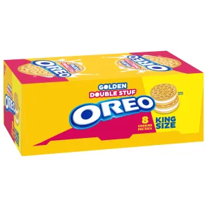 OREO Double Stuf Golden Sandwich Cookies, 20 King Size Snack Packs - image