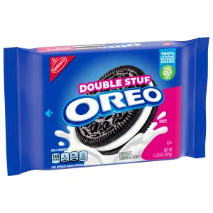 OREO Double Stuf Chocolate Sandwich Cookies, 15.35 oz - image