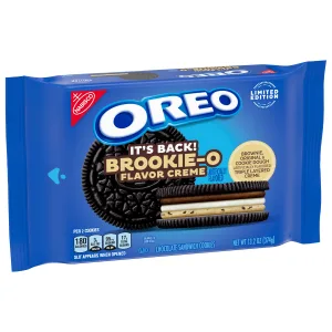 OREO Brookie-O Brownie, Original & Cookie Dough Creme Chocolate Sandwich Cookies, Limited Edition, 13.2 oz - image