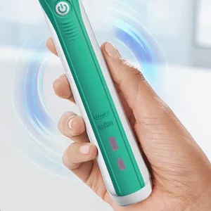 Oral-B Pro 1000 CrossAction Electric Toothbrush, Green - Pressure Sensor stops pulsations if you