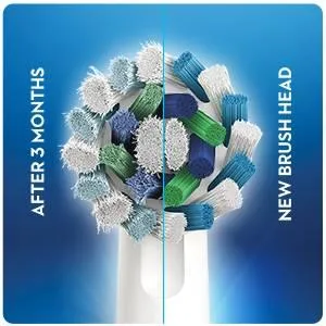 Oral-B Cross Action Heads, Pack of 4 White 4 Count (Pack of 1) - Replace Brush Head Every 3 Months