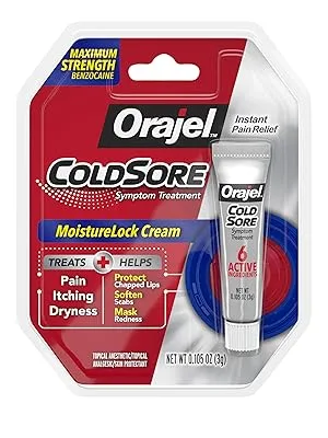Orajel Moisturelock Cold Sore Symptom Treatment, Cream 0.105 oz - product information 2