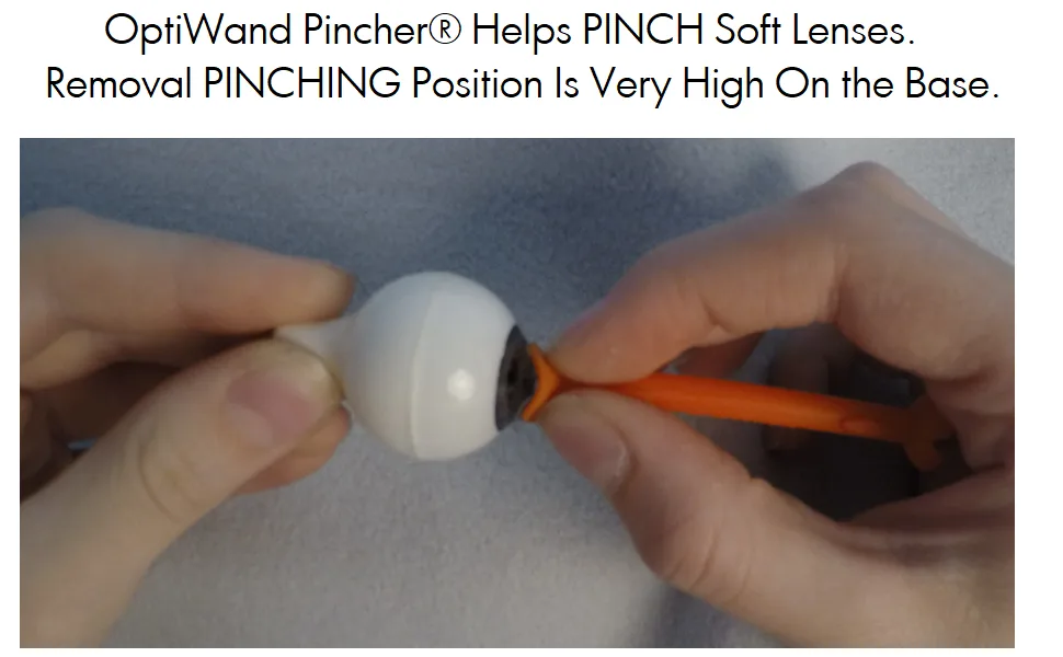 OptiWand Pincher Soft Contact Lens Inserting Removing Tool. Helper to Pinch Eye Lenses for Removal. Applicator Inserter Remover Extractor Device. Gift Eyes Contacts Insertion Removal Solution Stick - OptiWand Pincher Soft Lens inserting removing tool