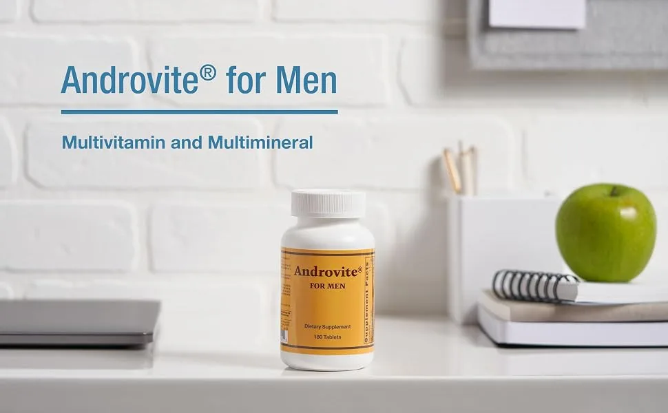 Optimox Androvite for Men - Magnesium-Emphasized Multivitamin and Multimineral Supplement with Vitamin C and Vitamin D3 - 180 Tablets - Androvite for Men
