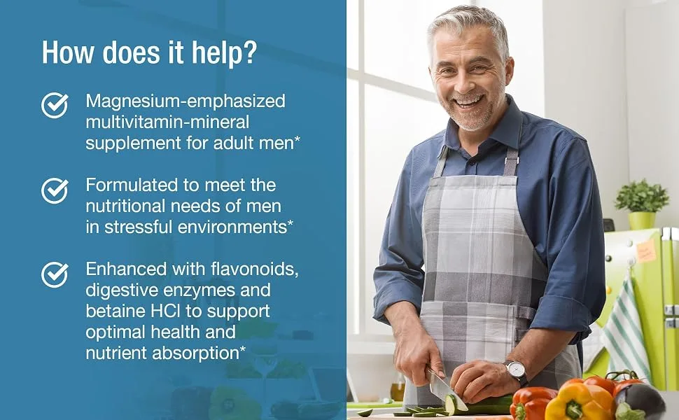 Optimox Androvite for Men - Magnesium-Emphasized Multivitamin and Multimineral Supplement with Vitamin C and Vitamin D3 - 180 Tablets - How does Optimox Androvite help