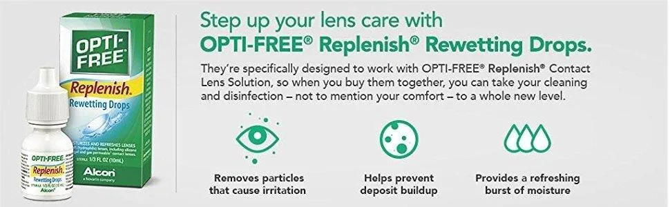 Opti-Free Replenish Multi-Purpose Disinfecting Solution with Lens Case, Twin Pack, 10-Fluid Ounces Each - 2 Count(Pack of 1) - product information 9