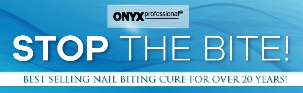 Onyx Professional "Stop The Bite" Nail Biting & Thumb Sucking Deterrent Polish 0.5 fl oz - Helps Nails Grow & Can Be Used As Top or Base Coat Single - Onyx Professional Stop the bite Nail Biting Cure Polish