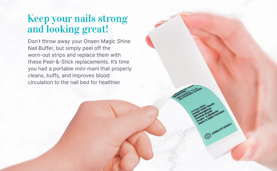 Onsen Secret Professional Nail Buffer, Ultimate Shine Nail Buffing Block w/ 3 Way Buffing Methods (Pack of 1) Japanese Nail Buffer 1 Pack - Keep your nails strong and looking great!