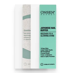 Onsen Secret Professional Nail Buffer, Ultimate Shine Nail Buffing Block w/ 3 Way Buffing Methods (Pack of 1) Japanese Nail Buffer 1 Pack - replacement strips, renew, buffer strips, shiny nails, nail block pads