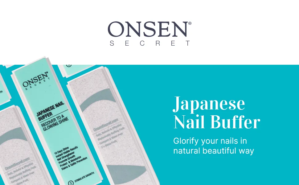 Onsen Secret Professional Nail Buffer, Ultimate Shine Nail Buffing Block w/ 3 Way Buffing Methods (Pack of 1) Japanese Nail Buffer 1 Pack - Unique Japanese Nail Buffer Block File Smooth Shine Polisher Care Mini Manicure Set
