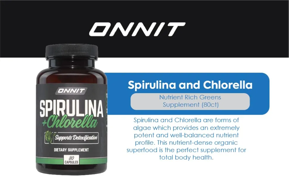 Onnit Spirulina and Chlorella: Nutrient Rich Greens Supplement (80ct) - Onnit Spirulina and Chlorella: Nutrient Rich Greens Supplement (80ct)