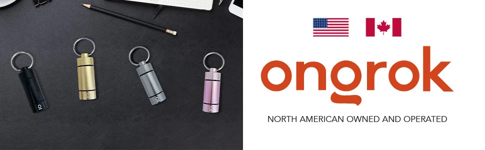 ONGROK Premium Mini Storage Tube, Keychain, Pocket-Sized, Airtight, Aluminum Metal Holder and Case (Black) - Ongrok Mini Keychain