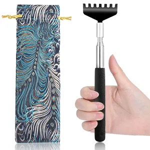 ONEEKK Portable Extendable Back Scratcher, 2 Pack Metal Telescoping Backscratchers for Adults, Kids,Dogs Itch Scratcher with Beautiful Gifts Packaging - Great Idea- Handy, Smart, Compact.