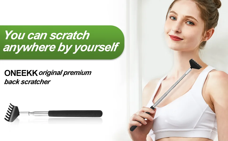 ONEEKK Portable Extendable Back Scratcher, 2 Pack Metal Telescoping Backscratchers for Adults, Kids,Dogs Itch Scratcher with Beautiful Gifts Packaging - You can scratch anywhere by yourself.