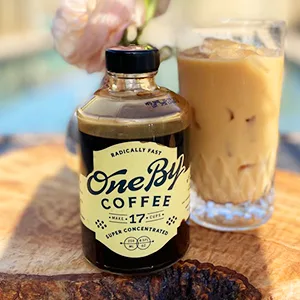 OneBy Coffee | Make Cold Brew, Hot or Iced Coffee in Seconds | 17 Cups per Bottle with 24x Liquid Coffee Concentrate | Single Origin Peruvian Coffee Beans (1 Count, 8.5oz Bottle) - Satisfyingly Smooth Roast
