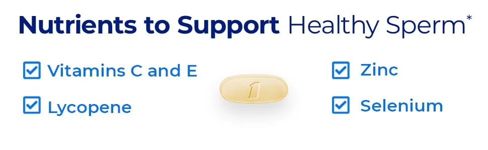 One A Day Men's Pre-Conception Health Multivitamin to Support Healthy Sperm, Supplement for Men with Vitamin C, Vitamin E, Selenium, Zinc, and Lycopene, 30 Count - multivitamin, vitamins for men, multivitamin for men, male fertility vitamins, fertility supplements