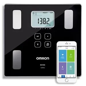 Omron Body Composition Monitor and Scale with Bluetooth Connectivity  6 Body Metrics & Unlimited Reading Storage with Smartphone App by Omron, Black - Wireless Tracking with Unlimited Memory