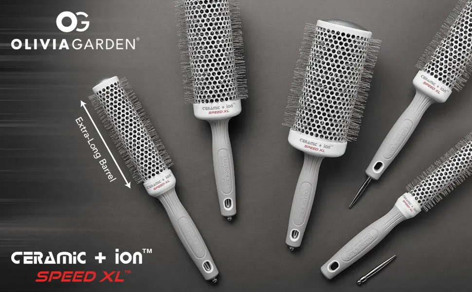 Olivia Garden Ceramic + Ion Speed XL Extra-Long Barrel Hair Brush (not electrical) CIXL-55 (2 1/8) - Ceramic+ion Speed XL Collection by Olivia Garden