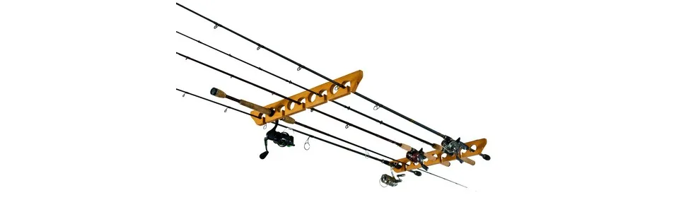 Old Cedar Outfitters Wall and Ceiling Rod Rack Pine 9 Rods - Old Cedar Outfitters ceiling rack fishing rod storage
