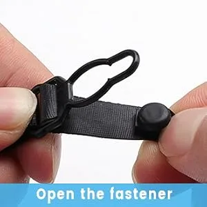 OKUPAN Mask Extender Strap, 10Pcs Elastic Fabric Mask Holder Clip Ear Protector with Adjustable Strap for Back of Head Ear Black(10 Pcs) - product information 4