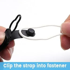 OKUPAN Mask Extender Strap, 10Pcs Elastic Fabric Mask Holder Clip Ear Protector with Adjustable Strap for Back of Head Ear Black(10 Pcs) - product information 5