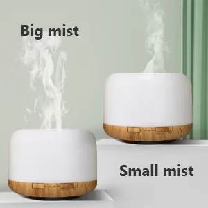 Oil Diffuser with 15x10mL Essential Oils, 500ml Essential Oil Diffusers, Aromatherapy Diffuser with 2 Mist Mode 4 Timers&7 Ambient Light Waterless Auto Off for Diffusers Large Room Home Office Log Color - Oil Diffuser