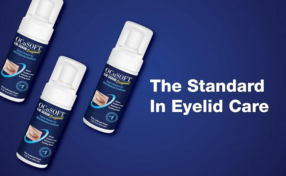 Ocusoft Lid Scrub Foaming Eyelid Cleanser, 7.25 Fluid Ounce - soothing, eyelids, eyelashes