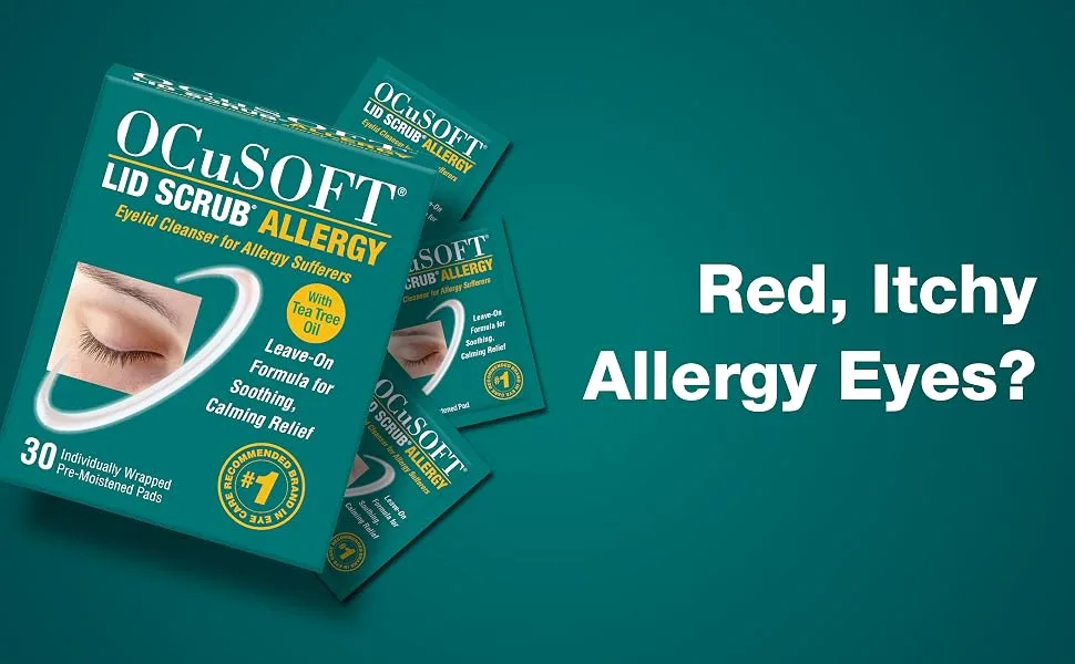 OCuSOFT Lid Scrub Allergy Eyelid Cleanser 30CT - lid scrub, allergy, eyelids, ocusoft