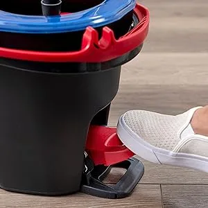 O-Cedar EasyWring RinseClean Microfiber Spin Mop & Bucket Floor Cleaning System, Grey RinseClean Spin Mop & Bucket Cleaning System - rinseclean foot spin