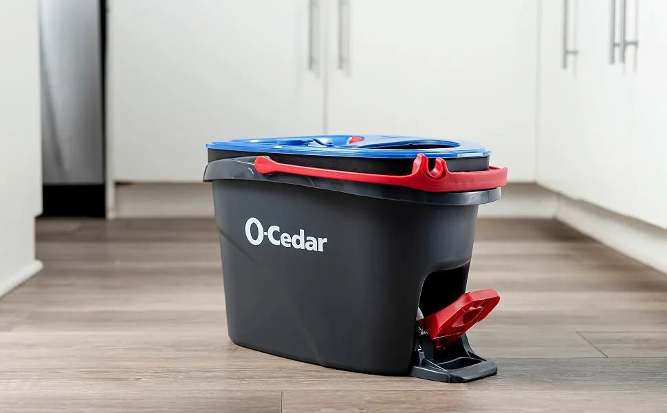 O-Cedar EasyWring RinseClean Microfiber Spin Mop & Bucket Floor Cleaning System with 2 Extra Refills, Grey RinseClean Spin Mop & Bucket + 2 Extra Refills - O-Cedar EasyWring RinseClean