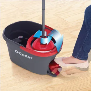 O-Cedar EasyWring Microfiber Spin Mop and Bucket Cleaning System - EasyWring Spin Mop spinning