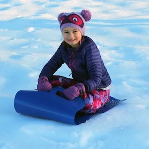 Flexible Flyer 611 Flying Carpet Lightweight Roll Up Snow Sled Portable Rolling Snow Slider, Blue - kids snow sled