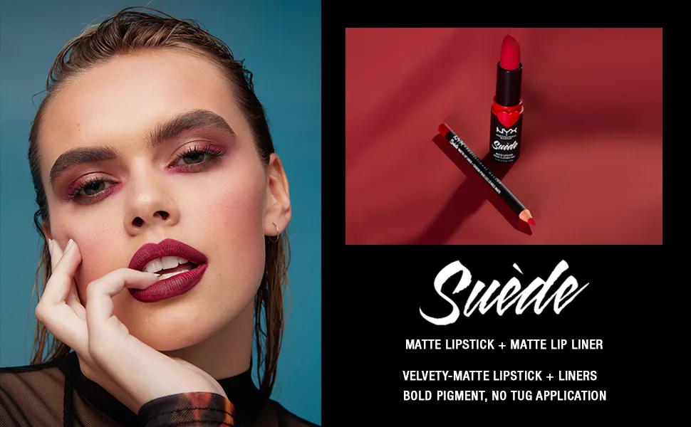 NYX PROFESSIONAL MAKEUP Suede Matte Lip Liner, Vegan Formula - Dainty Daze (Soft Pink) - Suede Matte Lipstick