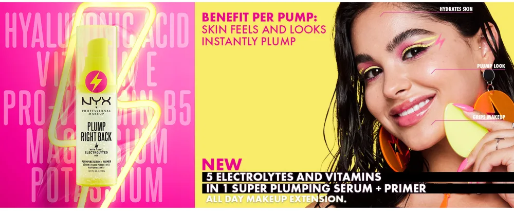 NYX PROFESSIONAL MAKEUP Plump Right Back Plumping Serum & Primer, With Hyaluronic Acid - plump right back serum primer face makeup plumping